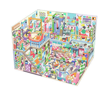 6+boys 6+girls absurdly_detailed_composition adjusting_eyewear air_conditioner bed black_hair black_legwear black_shoes blouse book boots broken_egg brown_hair brushing_teeth cabbage cable calendar_(object) cat chair character_doll child collared_shirt colored_skin cup cutting cutting_board diglett doll egg electric_plug flat_color flower_pot food frog from_above from_side full_body gen_1_pokemon glasses green_shirt green_slippers hair_between_eyes hair_bun hebitsukai high_heels highres holding holding_book holding_knife holding_toothbrush indoors knife lamp loaded_interior long_hair looking_at_another looking_away lying mirror mug multiple_boys multiple_girls nintendo old old_man old_woman on_stomach orange_boots orange_cat orange_shoes original own_hands_together pantyhose picture_frame pink_boots pink_shirt plant pokemon pokemon_(creature) purple_slippers reading red_boots red_shoes reflection round_eyewear shirt shoes short_hair single_hair_bun sitting sleeping slippers socks stairs standing table tagme toilet toilet_use toothbrush unworn_shoes vegetable vest waistcoat white_legwear white_shoes white_skin yellow_boots