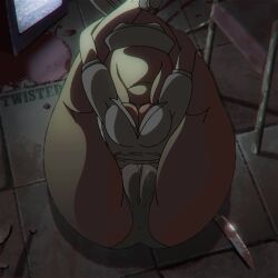 1girl adjusting_clothes animated arm_support artist_name ass bare_legs breasts bubble_head_nurse cameltoe censored cleavage cleft_of_venus clitoris faceless faceless_female fat_mons flexible floor gloves hat highres huge_ass large_breasts legs_apart looking_at_viewer lying no_bra nurse nurse_(silent_hill) nurse_cap panties presenting pussy pussy_juice saliva saliva_trail shiny_skin silent_hill silent_hill_(series) silent_hill_2 sitting solo stained_clothes tagme thick_thighs thighs tongue tongue_out twistedgrim underwear veins video white_gloves white_panties wide_hips