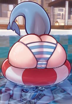 ass butt_crack d.liwarr huge_ass indie_virtual_youtuber minecraft panties sameko_saba underwater underwear virtual_youtuber