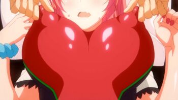 1boy 1girl 2022 20s animated animated_gif anime_screenshot breasts breasts_squeezed_together cleavage closed_eyes competition_swimsuit cousins covered_erect_nipples female_pov garden_~takamine-ke_no_nirinka~ grabbing_another&#039;s_breast groping incest large_breasts nipple_stimulation one-piece_swimsuit pink_hair pov pov_breasts pulling_nipples red_one-piece_swimsuit shirt swimsuit tagme takamine_ayame tomoya_(garden_~takamine-ke_no_nirinka~) white_shirt