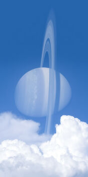 blue_sky cloud commentary_request day hoshiumisora no_humans original outdoors photorealistic planet planetary_ring realistic scenery science_fiction sky sky_focus