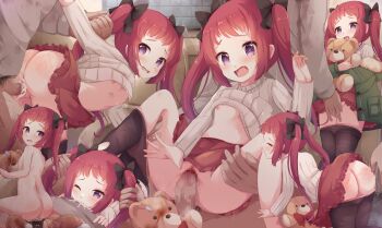 1boy 1girl absurdres aftersex all_fours arm_grab ass ayane_(princess_connect!) black_pantyhose black_ribbon blush bow bow_panties censored clothed_sex clothes_lift clothes_pull crying crying_with_eyes_open cum cum_in_mouth cum_in_pussy cum_on_hair cum_overflow cum_pool doggystyle fang fellatio fingering flat_chest forced frilled_skirt frills grabbing_another's_hair hair_ornament hair_ribbon hetero highres holding_another's_hair jewelry legs_together loli long_hair long_sleeves looking_back lying male_pubic_hair missionary mosaic_censoring multiple_views necklace nipples nude nyxerebos on_back one_breast_out open_mouth oral panties panties_around_leg panties_under_pantyhose panty_pull pantyhose pantyhose_around_one_leg pantyhose_pull pearl_necklace pee peeing penis pink_panties princess_connect! pubic_hair public_restroom purple_eyes pussy pussy_juice rape red_hair ribbon saliva sequential sex sex_from_behind sitting skirt spanking spread_legs standing stuffed_animal stuffed_toy sweater tears teddy_bear toilet twintails underwear vaginal wariza