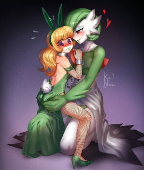 1boy 1girl age_difference animal_ears bdsm blonde_hair blush bob_cut bondage bound bound_wrists chain cocktail_dress collar colored_skin commission creepy cuffs dress elbow_gloves eyeshadow fake_animal_ears fishnet_gloves fishnet_pantyhose fishnets full_body gag gagged gardevoir gen_3_pokemon gloves grabbing_another's_ass gradient_background green_dress green_hair green_hairband green_male_underwear green_shoes groping hairband heart hetero high_heels interspecies kaneeru kneeling loli long_hair looking_at_another looking_at_viewer looking_back makeup male_underwear metal_collar molestation nintendo original pantyhose pokemon pokemon_(creature) pokephilia purple_eyes rabbit_ears rabbit_tail red_eyes scared shackles shoes short_hair signature smile tearing_up twintails two-tone_dress underwear white_dress white_skin wide-eyed