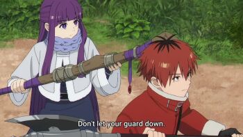 Rule 34 | animated, axe, battle, fern (sousou no frieren), forest, frieren, long hair, monster, nature, sousou no frieren, stark (sousou no frieren), sword, tagme, video, weapon