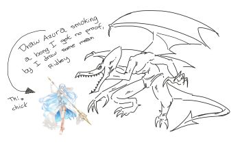alien azura_(fire_emblem) bad_tag davewaterfalls dragon_wings meta metroid nintendo ridley sketch wings