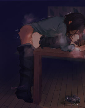 1boy 1girl age_difference covered_penetration cum cum_in_pussy deep_penetration father_and_daughter from_behind hasegawa_akane_(persona_5_scramble) hasegawa_zenkichi hetero highres incest loli on_table persona persona_5 persona_5_scramble:_the_phantom_strikers sesameaaaaaaan7 sex sex_from_behind slq standing standing_sex table tagme tiptoes