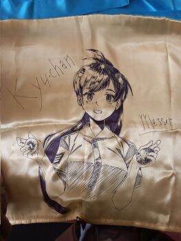 Rule 34 | 1girl, blush, bordfunker133, breasts, food, fruit, grin, highres, holding, holding food, holding fruit, long hair, looking at viewer, luminous witches, manaia matawhaura hato, medium breasts, new zealand, new zealand army, photo (medium), ponytail, sketch, smile, solo, ukrainian flag, upper body, world witches series