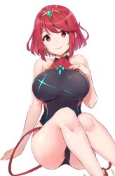 1girl animated bare_shoulders black_one-piece_swimsuit blush bouncing_breasts breasts close-up competition_swimsuit covered_navel earrings fingerless_gloves fins gloves headpiece jewelry large_breasts legs live2d looking_at_viewer minikon multicolored_clothes navel one-piece_swimsuit pov pyra_(pro_swimmer)_(xenoblade) pyra_(xenoblade) red_eyes red_hair red_one-piece_swimsuit short_hair sidelocks simple_background sitting smile solo swept_bangs swimsuit tiara video white_background xenoblade_chronicles_(series) xenoblade_chronicles_2