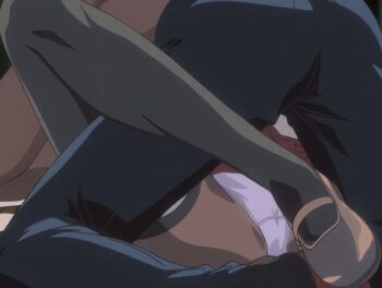 00s 1boy 2006 2girls animated animated_gif bible_black bible_black_new_testament black_hair breasts brown_hair cloak earrings hand_on_own_hip high_ponytail imari_kurumi jewelry kiriya_saki large_breasts lipstick long_hair lying makeup multiple_girls nipples open_clothes panties ponytail purple_eyes robe school_uniform shin_bible_black shoes side_ponytail smirk tagme thighhighs underwear yamanishi_naoto