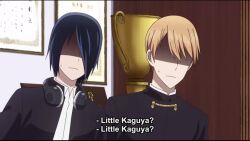 animated anime_screenshot audino black_hair fujiwara_chika gen_5_pokemon kaguya-sama_wa_kokurasetai_~tensai-tachi_no_renai_zunousen~ multiple_boys multiple_girls pink_hair red_eyes shinomiya_kaguya subtitled tagme video