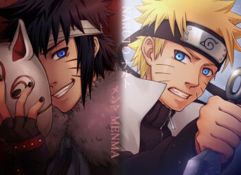 2boys black_hair blonde_hair blue_eyes male_focus multiple_boys naruto:_road_to_ninja naruto_(series) naruto_shippuuden uzumaki_menma uzumaki_naruto