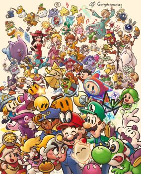 Rule 34 | ^ ^, admiral bobbery, aqua dress, artist name, baby luigi, baby luma, baby mario, beard, beep-0, black hair, blonde hair, blue hat, blue overalls, bob-omb buddy, bobby (paper mario), bombette, bow (paper mario), bowser, bowser jr., broque monsieur, brown hair, bubble, camera, cappy (mario), captain toad, character request, closed eyes, closed mouth, commentary, connie (mario), copyright request, corygangstermonkey, crown, dress, earrings, eldstar, english commentary, f.l.u.d.d., facial hair, fang, flavio, flurrie, flying sweatdrops, frogfucius, geno (mario), glasses, goombario, goombella, green hat, green shirt, halo, hat, highres, holding, holding paintbrush, holding wand, huey (paper mario), jeanie (mario + rabbids), jewelry, kalmar, kersti (paper mario), kibidango (mario), kinoko sennin, klevar, koopa clown car, kooper, koops, lakilester, lakitu, lakitu's cloud, long beard, lubba, luigi, luma (mario), mallow (mario), mamar, mario, mario &amp; luigi: bowser's inside story, mario &amp; luigi: brothership, mario &amp; luigi: dream team, mario &amp; luigi: partners in time, mario &amp; luigi: superstar saga, mario &amp; luigi rpg, mario (series), mario + rabbids kingdom battle, mario + rabbids sparks of hope, mini-yoshi, mips, misstar, ms. mowz, multiple boys, multiple gilrs, musical note, muskular, mustache, nabbit, nintendo, old, old man, olivia (paper mario), one eye closed, open mouth, overalls, paintbrush, paper mario, paper mario: color splash, paper mario: sticker star, paper mario: the origami king, paper mario: the thousand-year door, paper mario (character), paper mario 64, parakarry, pauline (nintendo), pink dress, prince dreambert, prince florian, prince peasley, princess peach, rabbid peach, rabbit, raving rabbids, red dress, red hat, red shirt, rosalina, shirt, signature, skolar, smile, snoutlet (mario), spoken skull, spoken squiggle, sprixie princess, squiggle, star (symbol), starlow, stuffwell, super mario 3d world, super mario 64, super mario bros.: peach-hime kyushutsu dai sakusen!, super mario bros. wonder, super mario galaxy, super mario galaxy 2, super mario rpg, super mario sunshine, super mario world 2: yoshi's island, sushie, talking flower (mario), tiara (mario), tippi (paper mario), toadsworth, tongue, tongue out, twitter username, vivian (paper mario), wand, water, watt (paper mario), white background, white hair, yellow dress, yoshi