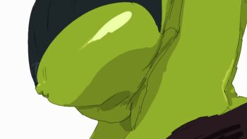 1girl 2025 alternate_breast_size_(larger) animated ass ass_focus attack back belt bent_over black_trim bob_cut boots bouncing_breasts breasts brown_hair cameltoe close-up commentary covered_anus fat_mons female_focus floating_hair foreshortening from_behind gloves green_boots green_shorts hanging_breasts holding huge_ass huge_breasts jacket jiggle juju_(poipoipui) konami_kirie long_sleeves looping_animation midriff motion_blur motion_lines perspective pov shaking short_hair short_shorts shorts simple_background smile third-party_edit video weapon white_background world_trigger