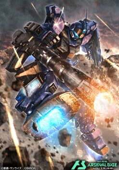 card_(medium) commentary_request copyright_logo copyright_name copyright_notice deraken gundam gundam_arsenal_base gundam_side_story:_missing_link logo mecha mobile_suit no_humans official_art pale_rider_(mobile_suit) robot science_fiction weapon