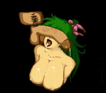 artist_request baldur_89 bramsel_(fire_emblem) breasts chain cum cum_in_mouth cum_on_body cum_on_breasts cum_on_upper_body dungeon english_text fellatio fire_emblem fire_emblem:_genealogy_of_the_holy_war highres lene_(fire_emblem) nintendo nipples oral source_request sprite_art tagme vaginal