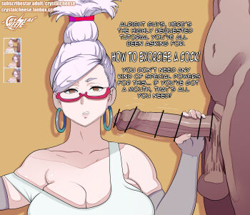 1girl absurdres ayase_seiko breasts crystalcheese_(artist) dandadan glasses highres large_breasts long_hair white_hair