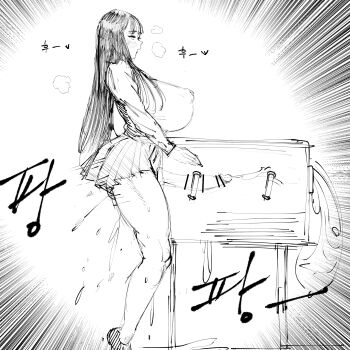 1futa absurdres ahegao breasts breeding_mount condom cum ejaculation erection futanari futanari_masturbation highres huge_breasts japanese_text large_penis long_hair machine masturbation megahertz muscular penis sex_machine shirt shoes skirt solo translation_request used_condom