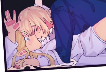 2girls against_fourth_wall blonde_hair blue_robe blush closed_eyes dohwa110 dungeon_meshi face-to-face falin_touden falin_touden_(tallman) green_eyes long_hair long_sleeves looking_at_another marcille_donato multiple_girls robe shirt short_hair stuck_in_a_box sweatdrop white_shirt yuri