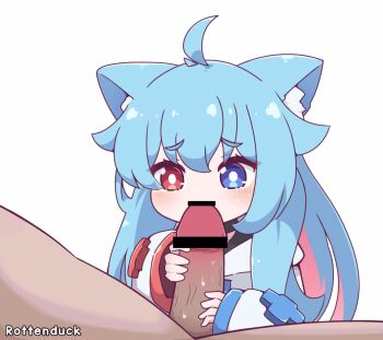 1boy 1girl ahoge animal_ear_fluff animated animated_gif bar_censor blue_eyes blue_hair censored fellatio hetero huge_filesize kurotofu large_variant_set licking licking_penis loli long_hair long_sleeves looping_animation multicolored_hair oral original penis penis_grab pink_hair red_eyes streaked_hair two-tone_hair variant_set