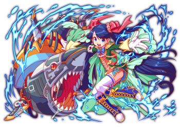 ahoge aiguillette alternate_costume alternate_eye_color animal_print anime_coloring aqua_bow aqua_bowtie aqua_eyes aqua_skirt armband artist_request ascot belt belt_buckle blue_footwear blue_outline blunt_bangs boot_straps boots bow bowtie brooch buckle buttons chain circle_print collar collared_jacket collared_shirt colored_sclera crash_fever curly_ends earrings epaulettes flat_chest footwear_bow formal_clothes forneus_(crash_fever) frilled_sleeves frills full_body game_cg gem gloves gold_buttons gold_chain green_collar green_gemstone green_jacket green_sleeves hair_bow half-skirt hand_on_own_hip horizontal-striped_thighhighs jacket jewelry knee_boots knees_together_feet_apart lace-up_boots layered_skirt long_hair long_sleeves looking_at_viewer military_jacket military_uniform miniskirt non-humanoid_robot number_print numbered official_alternate_costume official_alternate_eye_color official_art open_mouth orange_ascot orange_sash outline parted_hair pink_belt platform_footwear platform_heels pleated_skirt pointing pointing_at_viewer red_eyes red_outline red_sclera robot robot_animal saliva shark shark_print sharp_teeth shirt shoes single_horizontal_stripe skindentation skirt sleeve_cuffs sleeves_past_wrists slit_pupils smile square square_print straight_hair striped_clothes striped_thighhighs tachi-e tassel teeth thighhighs third-party_source transparent_background undershirt upper_teeth_only very_long_hair very_long_sleeves water_drop white_armband white_collar white_gloves white_shirt white_thighhighs white_trim wide_sleeves wing_collar yellow_bow yellow_trim zettai_ryouiki