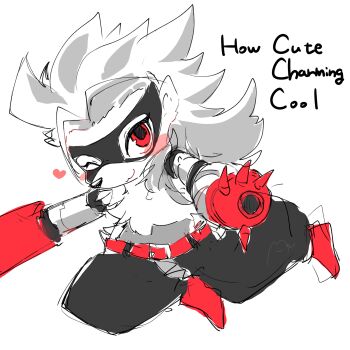 belt digimon digimon_(creature) mask mkz_dg one_eye_closed red_eyes star_(symbol) wink wolvermon