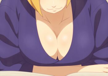 Rule 34 | 1girl, blonde hair, boruto: naruto next generations, breasts, cleavage, close-up, eeshin (eishin5584), naruto (series), temari (naruto)