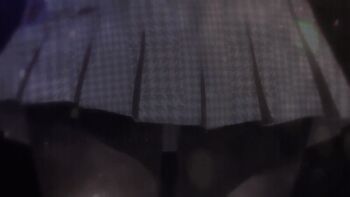 1girl 2017 animated animated_gif ass flower jabami_yumeko kakegurui panties panties_under_pantyhose pantyhose pleated_skirt skirt solo tagme thighband_pantyhose underwear upskirt walking