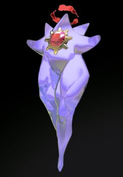 absurdres black_background creature creature_focus gem gen_1_pokemon highres mega_starmie nintendo no_humans pokemon pokemon_(creature) pungson_mori red_gemstone solo starmie