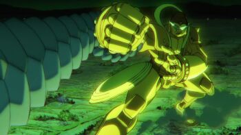 animated battle dandadan destruction energy_beam enjoji_jin evil_eye_(dandadan) giant giant_monster horns kicking mecha night outdoors punching robot sakata_kinta severed_hand sound tagme tail takakura_ken_(dandadan) throwing video