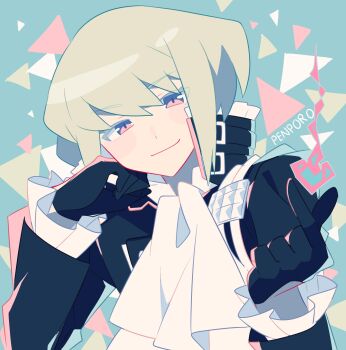 Rule 34 | 1boy, absurdres, androgynous, artist name, ascot, bad source, black gloves, black jacket, blush, closed mouth, constellor, finger heart, fire, gloves, green hair, highres, jacket, leather, leather jacket, light smile, lio fotia, long sleeves, looking at viewer, male focus, promare, purple eyes, pyrokinesis, short hair, sidelocks, solo, upper body