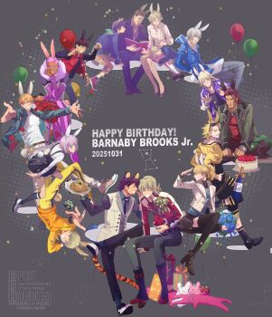Rule 34 | 5girls, 6+boys, absurdres, aged down, animal ears, antonio lopez, balloon, barnaby brooks jr., barnaby brooks sr., belt, black boots, black jacket, black pants, black shirt, black shoes, black skirt, black socks, black thighhighs, blonde hair, blue eyes, blue jacket, blue shirt, bluesky username, bonsai, book, boots, bottle, bouquet, box, bracelet, brown belt, brown eyes, brown hair, brown pants, brown shirt, cake, candy, character name, clenched hands, closed eyes, closed mouth, collared shirt, commentary request, confetti, constellation, dated, earrings, emily brooks, english text, eyelashes, eyewear on head, facial hair, father and child, father and son, flower, food, food request, gift, gift box, glasses, green eyes, green jacket, green shirt, grey hair, grey jacket, grey pants, hand on own face, happy birthday, high heels, highres, hijikigohan1, holding, holding book, holding plate, hood, hood down, hoodie, huang pao-lin, ivan karelin, jacket, jewelry, kaburagi t. kotetsu, karina lyle, keith goodman, kemonomimi mode, kneehighs, lap pillow, lara tchaikoskaya, lips, lollipop, long sleeves, mother and child, mother and son, multiple boys, multiple girls, nathan seymour, necklace, open book, open clothes, open jacket, open vest, orange jacket, outstretched arms, pants, parent and child, pink hair, plate, ponytail, purple eyes, purple jacket, rabbit ears, rabbit tail, red flower, red jacket, red rose, red shirt, red vest, rose, ryan goldsmith, sengoku subaru, shirt, shoes, short hair, sitting, skirt, sleeveless, sleeveless jacket, smile, socks, spread arms, sunglasses, suspenders, swirl lollipop, tail, thighhighs, thomas taurus, tiger &amp; bunny, tiger ears, tiger tail, twitter username, vest, white jacket, white pants, white shirt, white shoes, white vest, yellow hoodie, yellow pants