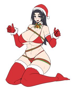 1girl absurdres breasts christmas escape1111 highres kazama_jun large_breasts namco solo sweat tekken tekken_2 tekken_8 tekken_tag_tournament tekken_tag_tournament_2