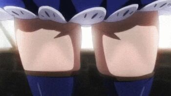 Rule 34 | animated, animated gif, azure (armor), blonde hair, blue eyes, breasts, long hair, lowres, monster hunter (series), monster hunter mezeporta kaitaku-ki, skirt, smile