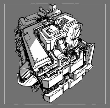 grey_background greyscale highres machine machinery monochrome no_humans object_focus original perspective simple_background xkl3001