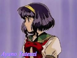 1girl animated anime_screenshot armpits arms_up atlus black_eyes black_hair bra breasts game_console glasses hairband nipples panties pink_bra pink_panties school_uniform sega_saturn sound tagme topless_female underwear undressing video