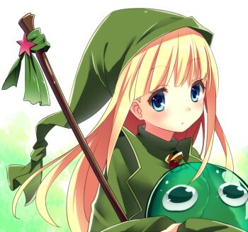 1girl blob blonde_hair blue_eyes brooch hat jewelry long_hair madou_monogatari puyo_(puyopuyo) puyopuyo puyopuyo_n see-through_clothes staff star_(symbol) witch_(puyopuyo) yoshino_saku