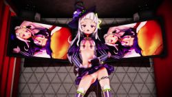 1girl 2boys 3d against_wall animated ankha_zone_(meme) asymmetrical_legwear bottomless breasts bukkake camera cleavage_cutout cleft_of_venus clothes_lift clothing_cutout clueless confused cum cum_in_mouth cum_in_pussy cum_on_body cum_on_breasts cum_on_tongue cum_on_upper_body dancing double_v facial from_behind gloves glowing glowing_eyes hair_ornament hat hip_focus swaying_hip hololive hypnosis lifting_own_clothes loli long_hair looking_at_viewer lying microskirt midriff mikumikudance_(medium) mind_control miniskirt missionary multiple_boys murasaki_shion navel nipples on_back on_floor open_clothes open_mouth open_shirt panties pink_eyes pubic_tattoo purple_hair pussy pussy_juice recording samoneone sex size_difference skirt skirt_lift small_breasts smile sound standing tattoo thigh_strap thighhighs tongue tongue_out trance_break underwear v vaginal video virtual_youtuber waking_up witch witch_hat yellow_eyes