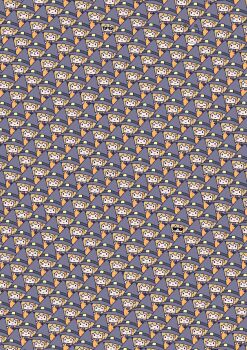 1girl absurdres blonde_hair closed_eyes closed_mouth facial_hair halloween halloween_costume happy_halloween hat highres hololive hololive_english mustache phdpigeon pumpkin sunglasses trick_or_treat walfie_(style) watson_amelia witch witch_hat