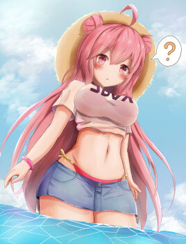Rule 34 | 1girl, absurdres, bemani, bikini, bikini under clothes, blush, breasts, denim, denim skirt, hat, highres, large breasts, pink eyes, pink hair, rasis, shirt, shirueru, skirt, sound voltex, sound voltex ii infinite infection, swimsuit, wet, wet clothes, wet shirt, white shirt, yumebuki