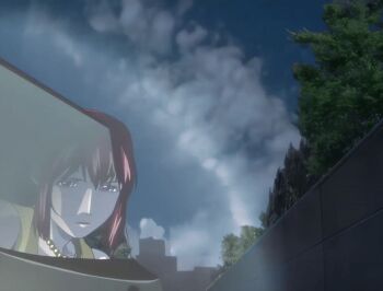 00s 1girl 2007 animated animated_gif bare_shoulders bead_necklace beads bible_black bible_black_new_testament breasts car cleavage jewelry large_breasts lipstick long_sleeves makeup mature_female monk motor_vehicle necklace night nun purple_eyes red_hair religious revealing_clothes shin_bible_black short_hair sweatdrop tagme takashiro_hiroko tight_clothes