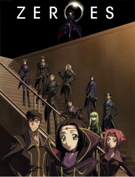 3girls 6+boys 6+girls anime_screenshot asahina_shougo c.c. chiba_nagisa clamp code_geass cosplay heroes highres kouzuki_kallen lelouch_vi_britannia minami_yoshitaka multiple_boys multiple_girls nbc ohgi_kaname parody rakshata_chawla sugiyama_kento sumeragi_kaguya tamaki_shin'ichirou toudou_kyoushirou zero_(code_geass) zero_(code_geass)_(cosplay)