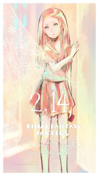 1girl anniversary closed_mouth copyright_name dated final_fantasy final_fantasy_tactics_advance hana_(trtt_h) highres long_hair looking_at_viewer pink_hair pleated_skirt ritz_malheur sailor_collar school_uniform serafuku skirt solo