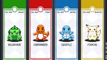 Rule 34 | :3, bulbasaur, character name, charmander, chineseninja, claws, commentary, dated, english commentary, fire, flame-tipped tail, full body, gen 1 pokemon, multiple monochrome, nintendo, no humans, open mouth, outstretched arms, pikachu, pixel art, pokedex number, pokemon, pokemon (creature), spread arms, squirtle, starter pokemon trio, tail