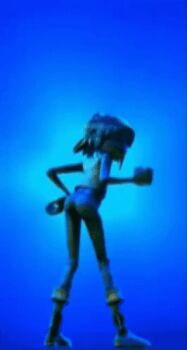 3d animated ass ass_shake audible_music colorized dancing gorillaz looking_at_viewer looking_back looking_to_the_side moving noodle_(gorillaz) shaking shaking_hips sound twerking video