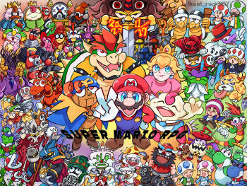 6+boys 6+girls :d ^_^ aero_(super_mario_rpg) armlet axem_black axem_green axem_pink axem_red axem_yellow baby_fat_(super_mario_rpg) baby_yoshi bandana_blue_(super_mario_rpg) beard beezo belome birdo black_hair blonde_hair blue_eyes blue_overalls boo_(mario) book boomer_(super_mario_rpg) booster_(super_mario_rpg) boshi_(super_mario_rpg) bowser bowyer brown_hair bundt_(super_mario_rpg) chancellor_(super_mario_rpg) cinder_toad clerk_(super_mario_rpg) cloaker_(super_mario_rpg) closed_eyes copyright_name count_down_(super_mario_rpg) croco_(super_mario_rpg) crown culex czar_dragon dated director_(super_mario_rpg) dodo_(super_mario_rpg) domino_(super_mario_rpg) dr._topper_(super_mario_rpg) dress dry_bones dyna_(super_mario_rpg) earrings everyone exor facial_hair factory_chief_(super_mario_rpg) fangs frog_coin_(super_mario_rpg) frogfucius frogfucius&#039;_student gardener_(super_mario_rpg) gaz_(super_mario_rpg) geno_(mario) gloves goggles granny_(super_mario_rpg) grate_guy_(mario) greaper_(super_mario_rpg) gunyolk_(super_mario_rpg) hammer hammer_bro happy hat highres holding holding_book holding_hammer holding_knife holding_scythe hook_hand horns jabit_(super_mario_rpg) jewelry jinx_(super_mario_rpg) jonathan_jones kedama. king_calamari_(super_mario_rpg) king_nimbus_(super_mario_rpg) knife knife_guy_(mario) koopa_paratroopa long_hair luigi mack magikoopa mallow_(mario) manager_(super_mario_rpg) mario mario_(series) mite_(super_mario_rpg) multiple_boys multiple_girls musical_note mustache nintendo one_eye_closed open_mouth overalls pink_dress piranha_plant princess_peach punchinello queen_nimbus_(super_mario_rpg) raini_(super_mario_rpg) raz_(super_mario_rpg) red_eyes red_hair red_hat red_shirt red_toad_(mario) scythe sergeant_flutter_(super_mario_rpg) shirt short_hair shy_guy shyster smelter_(super_mario_rpg) smilax smile smithy snifit sphere_earrings spiked_armlet sunglasses super_mario_rpg tadpole tadpole_(super_mario_rpg) teeth terrapin_(super_mario_rpg) toad_(mario) toadofsky tongue tongue_out top_hat torte_(super_mario_rpg) v valentina_(super_mario_rpg) white_gloves yaridovich yoshi