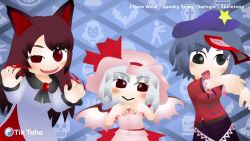 animal_ears animated bat_(animal) bat_wings claws dancing grave hat imaizumi_kagerou kouki_ht miyako_yoshika ofuda remilia_scarlet skeleton sound tagme touhou video werewolf wings wolf_ears
