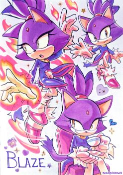 1girl :o absurdres animal_ears artist_name blaze_the_cat cat_ears cat_girl cat_tail chair character_name closed_mouth commentary cup english_commentary eyelashes fire forehead_jewel furry furry_female gloves heart high_heels highres holding holding_cup jacket long_sleeves looking_at_viewer looking_to_the_side multiple_views on_chair open_mouth pants purple_fur purple_hair purple_jacket pyrokinesis siggiedraws sitting smile sonic_(series) star_(symbol) tail teacup white_gloves white_pants yellow_eyes