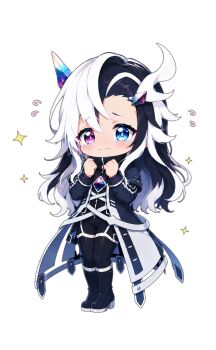Rule 34 | 1boy, 1girl, absurdres, bad source, blush, character request, chibi, full body, heart, highres, indie virtual youtuber, simple background, smile, sparkle, sticker (medium), transparent background, variant set, virtual youtuber, white background
