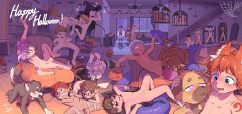 6+boys absurdres after_fellatio after_kiss anal anal_object_insertion armpits barefoot bdsm blue_eyes bondage bound brown_hair cage candy cape clothed_male_nude_male coffin completely_nude couch dark-skinned_male dark_skin demon_boy dildo dog_boy erection fangs fellatio food fox_boy furry furry_with_non-furry green_eyes grey_hair group_sex halloween halloween_bucket halloween_costume hat highres horns indoors interspecies jack-o'-lantern male_focus male_underwear mind_control multiple_boys night nipples nude object_insertion oral orange_hair orgy original pectorals penis purple_eyes purple_hair red_hair restrained saliva sex sex_party sex_toy short_hair shota shotadom snake stairs tail testicles toxyz underwear vampire_costume witch_hat yaoi