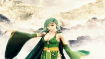 1990s_(style) 3d animated animated_gif dragon final_fantasy final_fantasy_iv green_hair lowres rydia_(ff4) summoner summoning